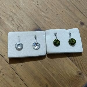 German Crystal French Clip Pierced Earring…